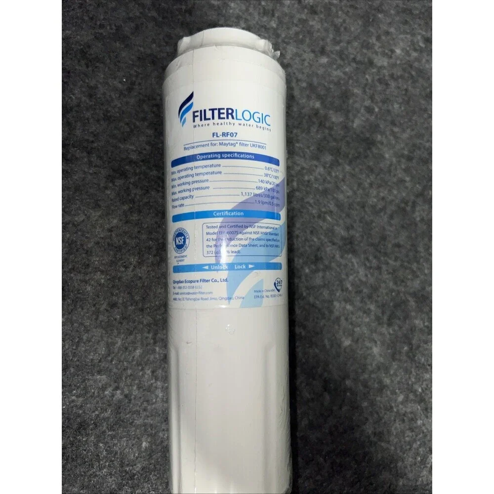 FilterLogic FL-RF07 Refrigerator Water Filter for Maytag UKF8001 New Sealed!